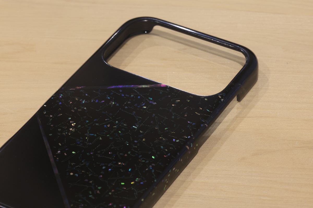 津軽塗 iPhoneケース [iPhone 17 Pro] 粋 星海 透青 線