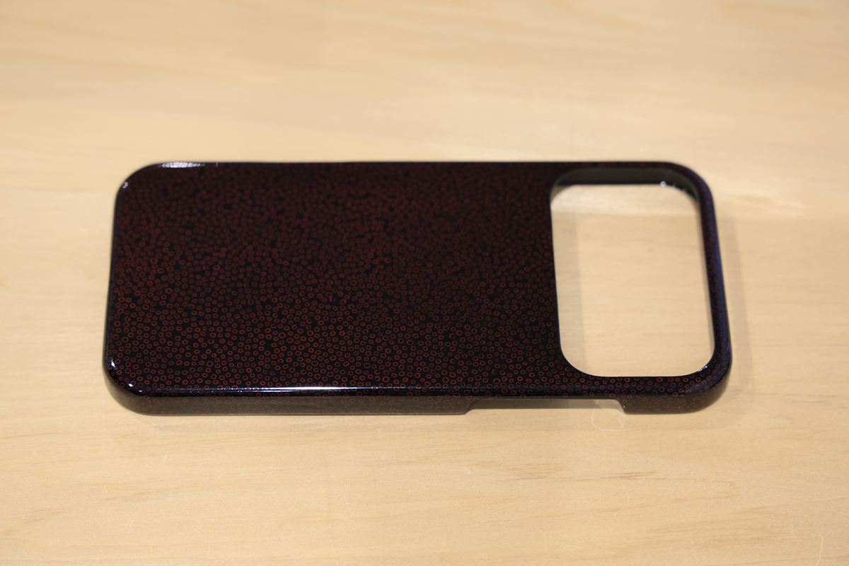 津軽塗 iPhoneケース [iPhone 17 ProMax] 七々子塗 黒[赤種]
